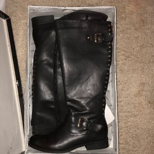 Black and Gold Riding Boots